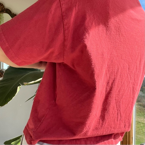 Rustic Red Brandy Melville John Galt Newport Beach Cotton Cropped Tee - Picture 4 of 6
